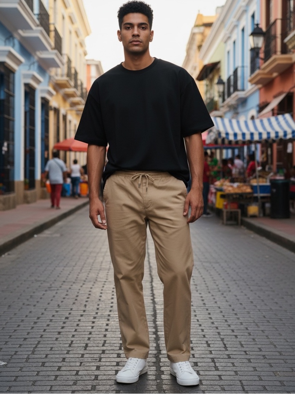 DOCKERS Khakis Pants Tan Comfort Smart 360 Flex Pull on Drawstring Sz-XXL